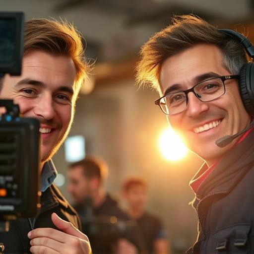 Photo de l'équipe de Tournage Étoile souriant et professionnel