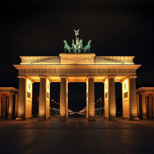 Porte de Brandebourg à Berlin illuminée la nuit